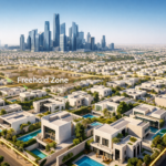 A panoramic view of the Al Malqa district in North Riyadh 2026, showing modern luxury villas and the new Regional HQ towers.